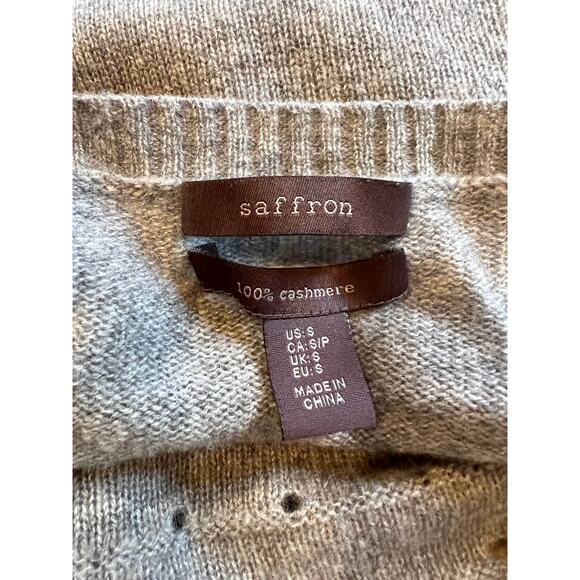 Saffron crewneck cashmere sweater gray S - Picture 5 of 6